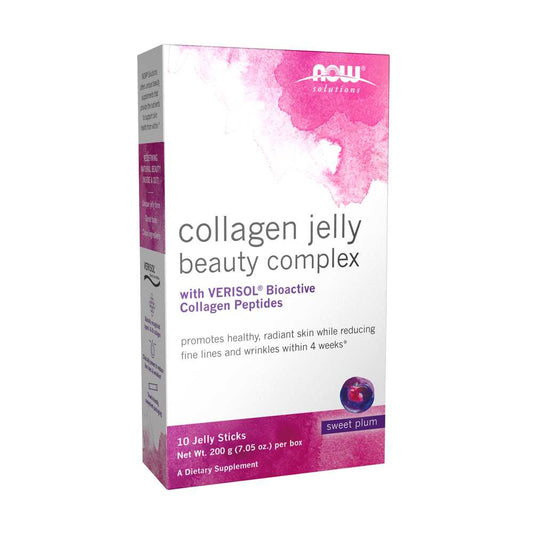 Now Foods Collagen Jelly Beauty Complex – Sweet Plum Flavor  10 Jelly Sticks (net Wt. 200 G / 7.05 Oz.)