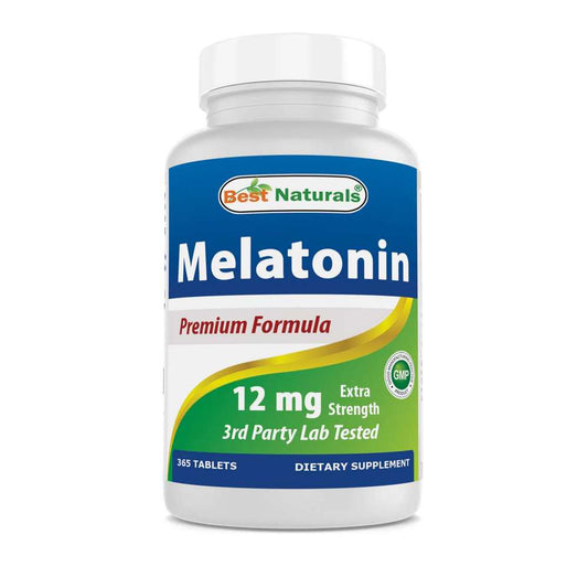 Best Naturals Melatonin 12 mg 365 Tablets