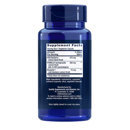 Life Extension Blueberry Extract & Pomegranate – 60 Vegetarian Capsules