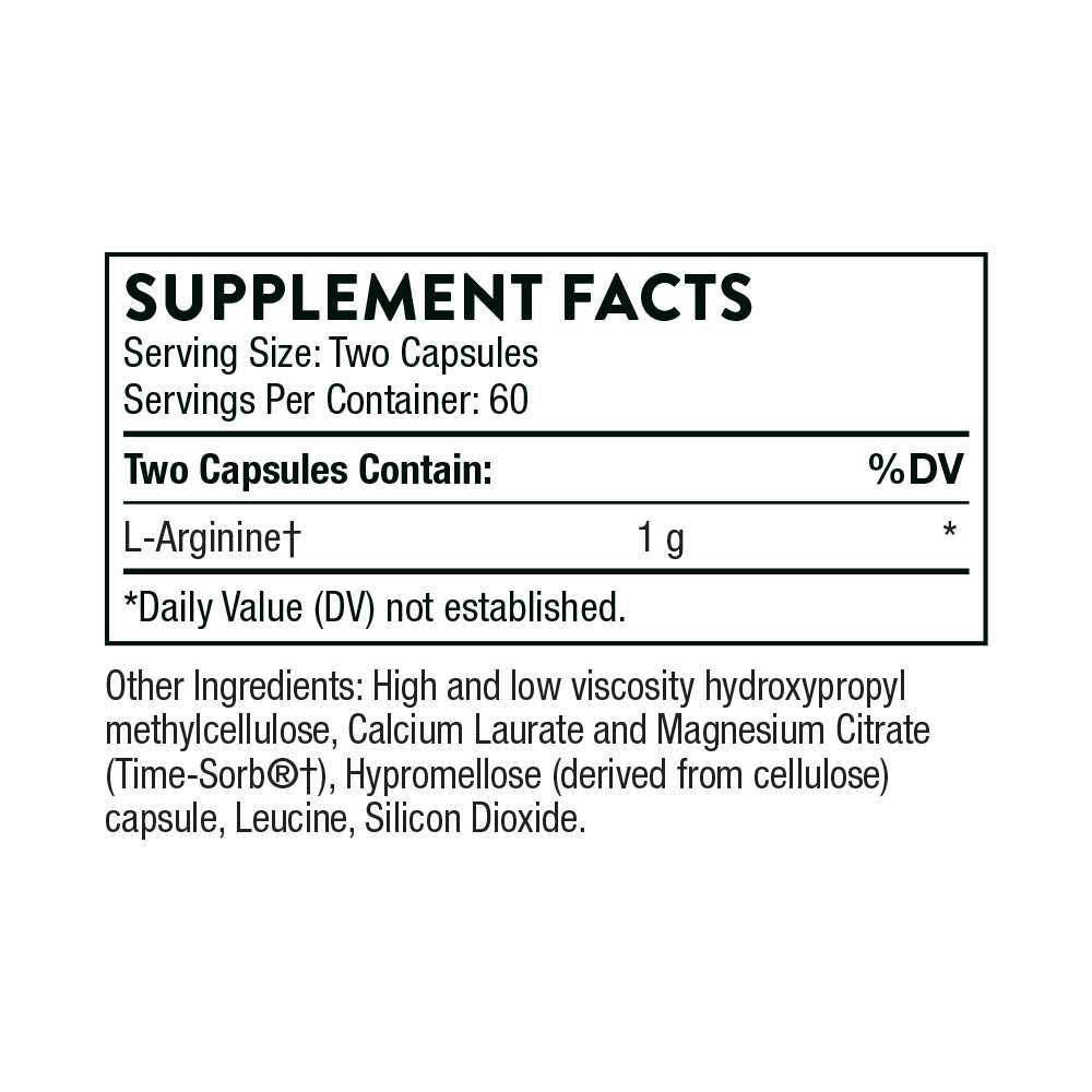 Thorne L-Arginine Sustained Release – 120 Capsules