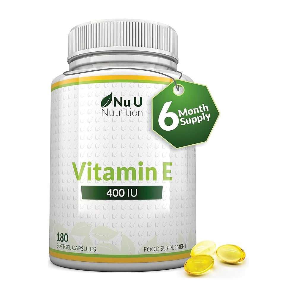 Nu U Nutrition Vitamin E Capsules 400 Iu 180 Softgels Caps