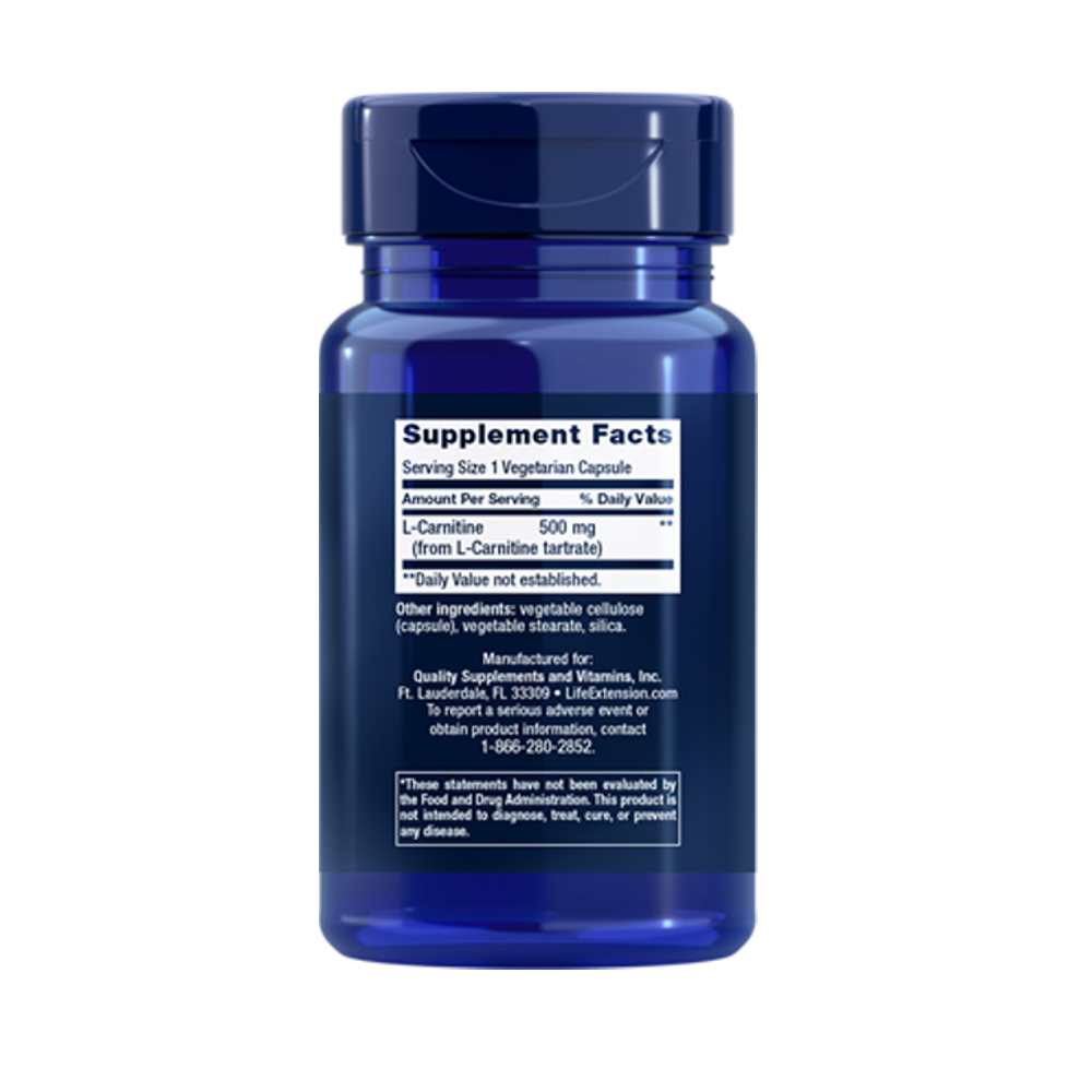 Life Extension L-Carnitine 500 Mg – 30 Vegetarian Capsules