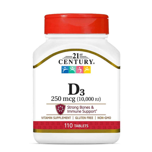 21st Century Vitamin D3 250 Mcg (10,000 Iu) 110 Tabs