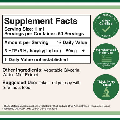5-Htp Drops by Double Wood – 2 Fl Oz – Natural Mood Enhancer