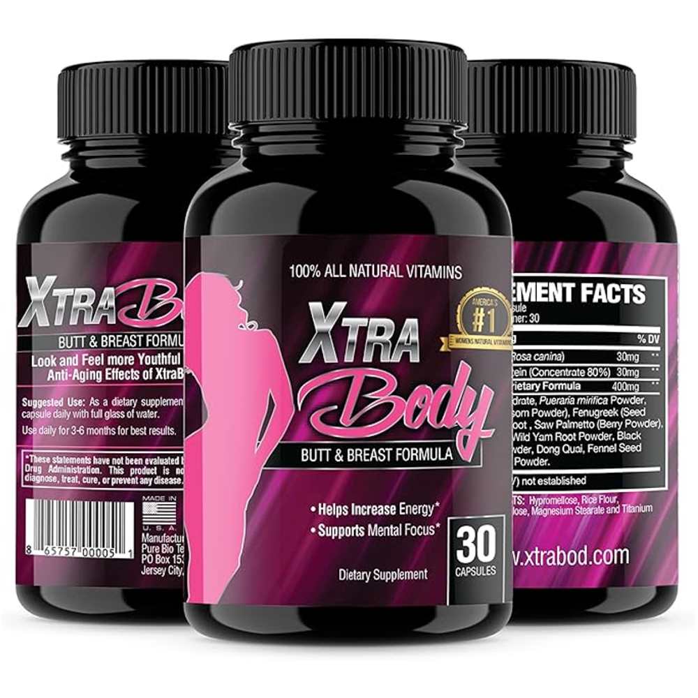 Xtra Body Butt Enhancement and Breast Enlargement Supplement 30 Caps