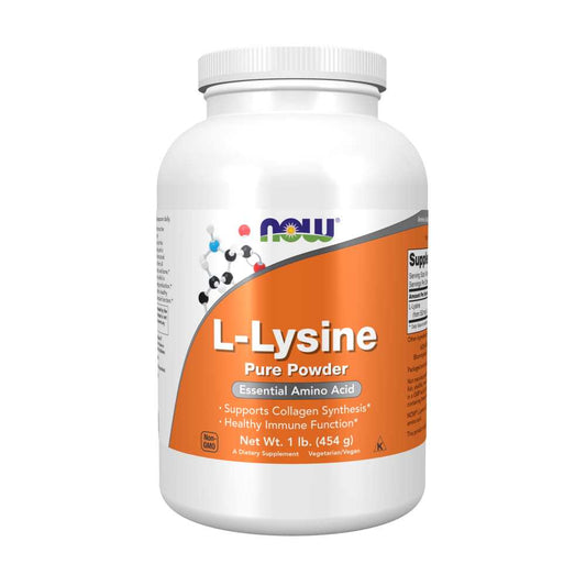 Now Foods  L-Lysine Powder – Immune Support & Collagen Synthesis – 454g