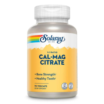 Solaray Calcium & Magnesium Citrate, 1:1 Ratio 90 Caps
