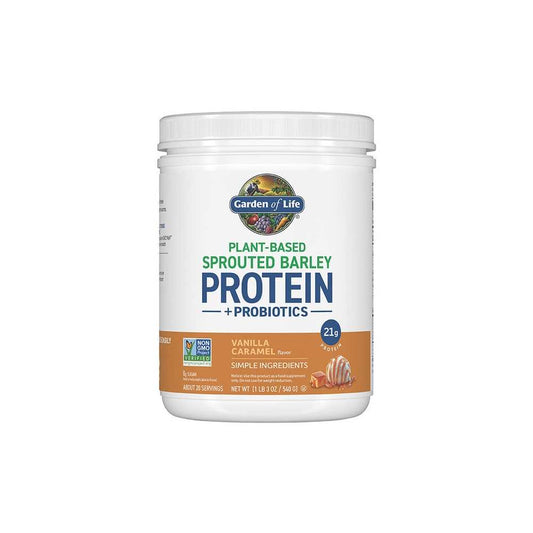 Garden of Life Sprouted Barley Protein + Probiotics Powder - Vanilla Caramel 540g