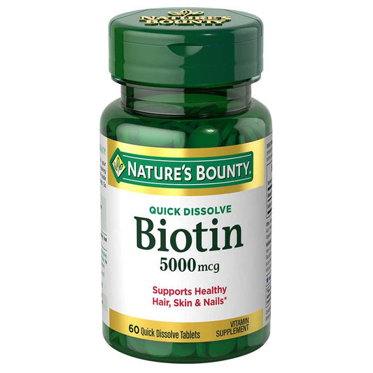 Nature's Bounty Biotin 5,000 Mcg, 60 Tablets
