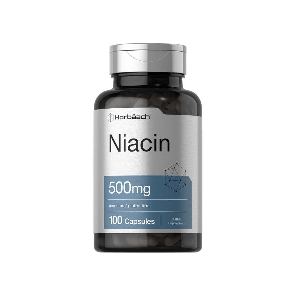 Horbäach Niacin 500mg per Serving | 100 Capsules