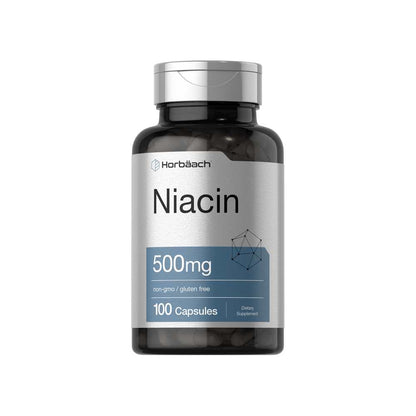Horbäach Niacin 500mg per Serving | 100 Capsules