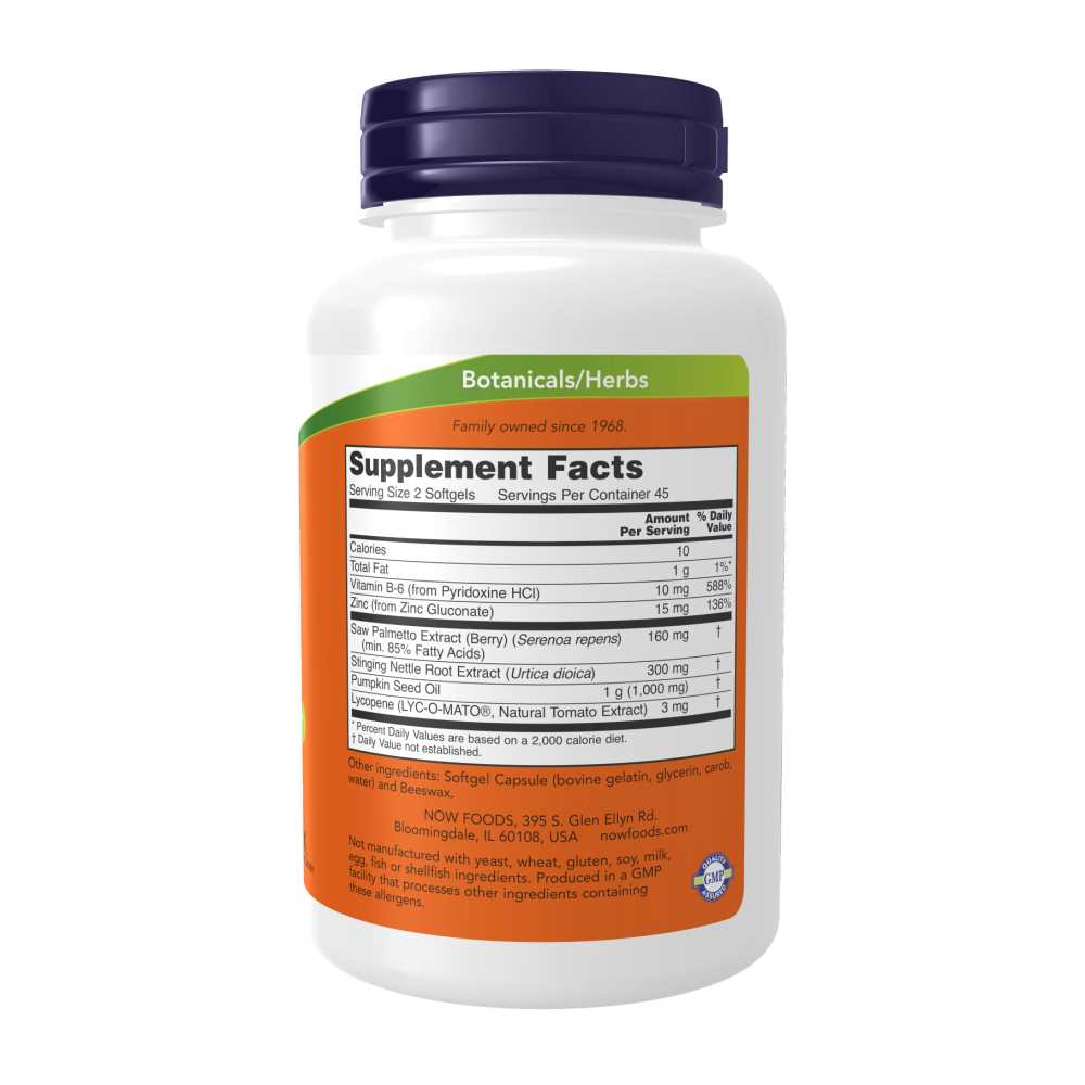Now Foods Prostate Support – Saw Palmetto & Lycopene – 90 Softgels