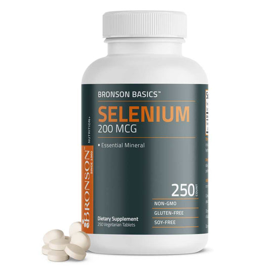 Bronson Vitamins Selenium 200 Mcg, 250 Vegetarian Tablets