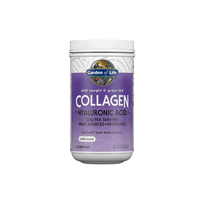 Garden of Life Wild Caught & Grass Fed Collagen Hyaluronic Acid - 9.52 Oz Powder