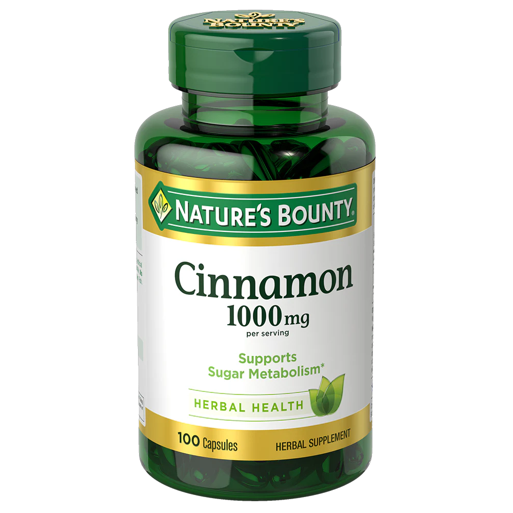 Cinnamon 1000MG Capsules By Nature's Bounty - Supports Sugar Metabolism