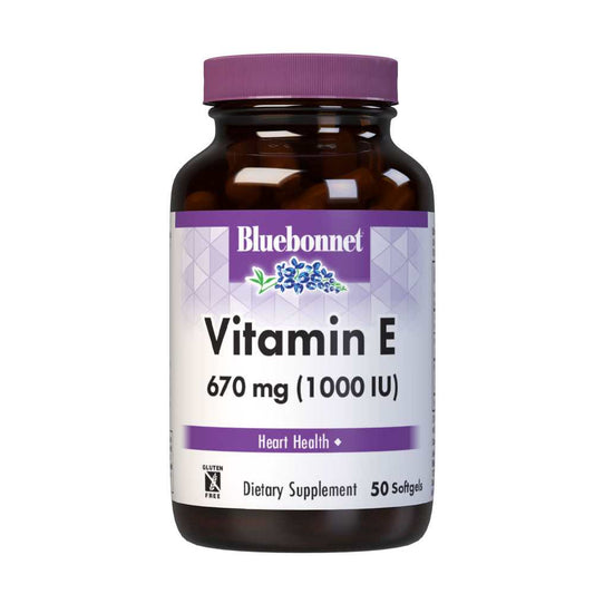 Bluebonnet Nutrition Vitamin E 1000 Iu (670 Mg) with Mixed Tocopherols 50 Softgels