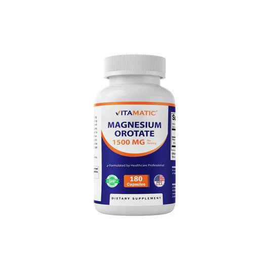 Vitamatic Magne sium Orotate Supplement – 1500mg per Serving, 180 Capsules
