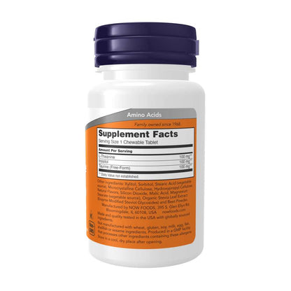 Now Foods Chewable L-Theanine 100mg – Stress & Relaxation Support – 90 Tablets