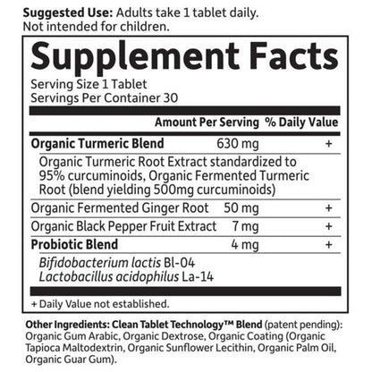 Garden of Life Organics Maximum Strength Turmeric 30 Tablets