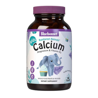 Bluebonnet Nutrition Rainforest Animalz Calcium Magnesium & Vitamin D3 90 Tabs