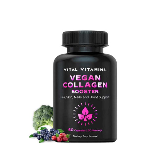 Vital Vitamins Vegan Collagen Booster Hair, Skin, Nails & Joint Support, 60 Capsules