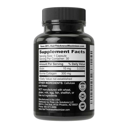 Hair Thickness Maximizer Biotin + Collagen – 30 Capsules | Hair Growth & Volume Support