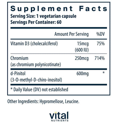 Vital Nutrients D-Pinitol 600 60 Caps