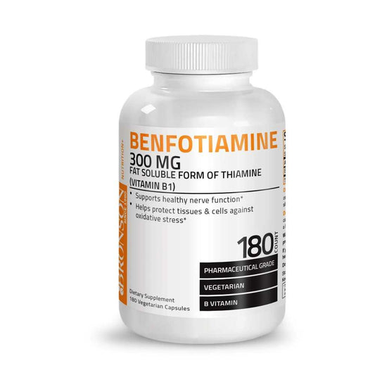 Bronson Vitamins Vegetarian Benfotiamine Vitamin B1 Thiamine - 300 Mg - 180 Vegetarian Capsules