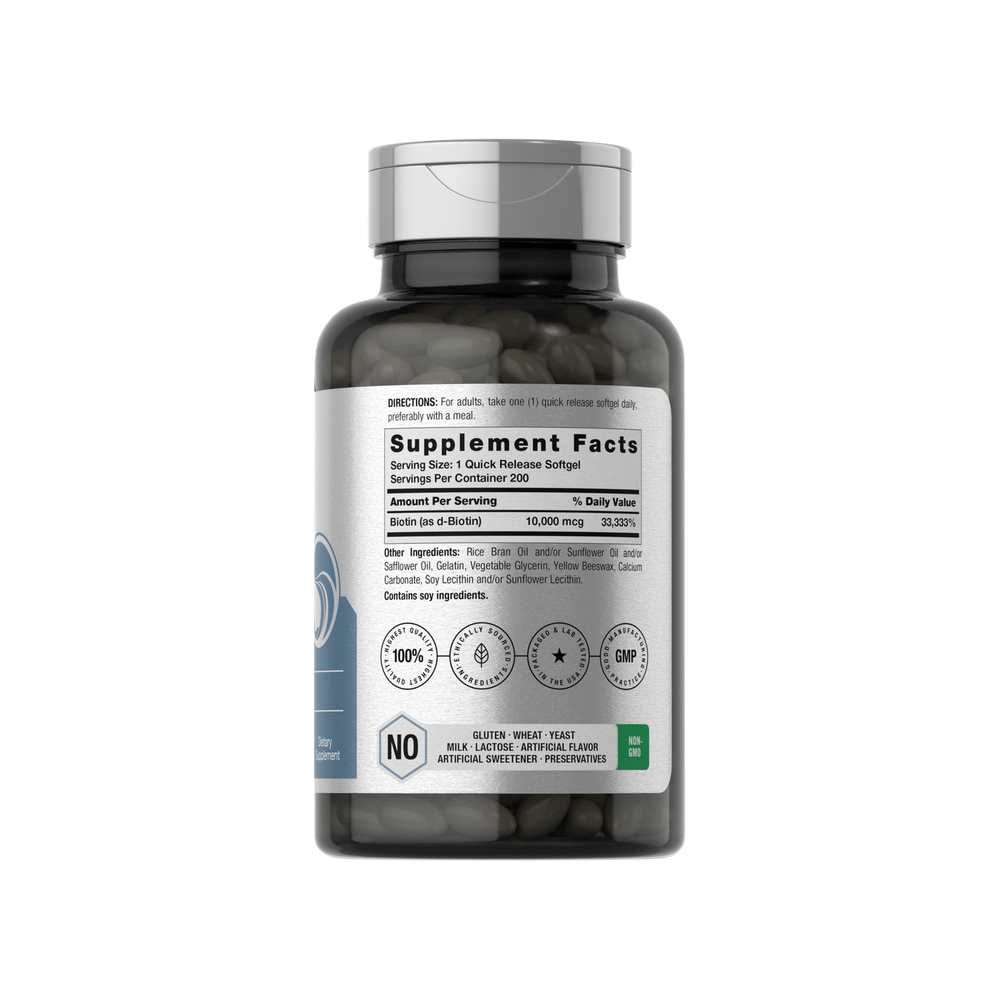 horbäach biotin 10000mcg | 200 softgels