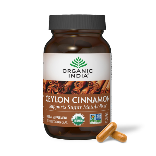 ORGANIC INDIA Ceylon Cinnamon Supplement - Organic Ceylon Cinnamon Capsules