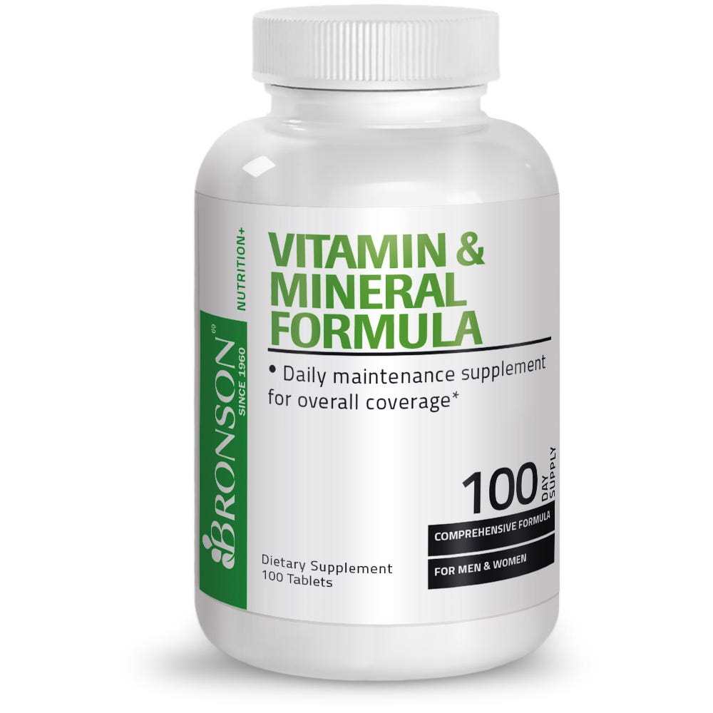 Bronson Vitamins Once Daily Vitamin & Mineral Multivitamin Formula 100 Tabs