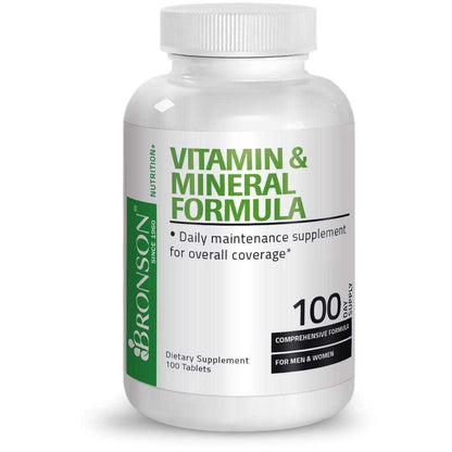 Bronson Vitamins Once Daily Vitamin & Mineral Multivitamin Formula 100 Tabs