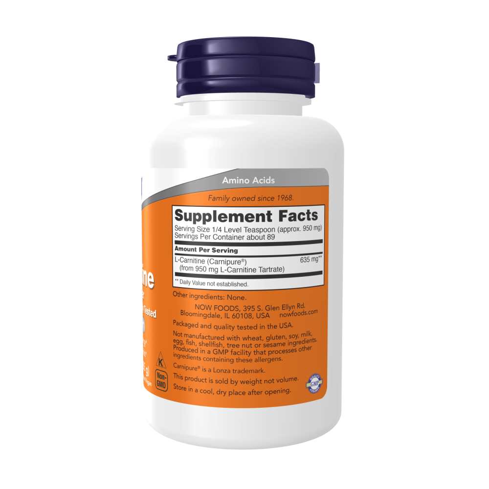 Now Foods L-Carnitine Pure Powder – Clinically Tested Fitness & Energy Support – 3 Oz (85 G)