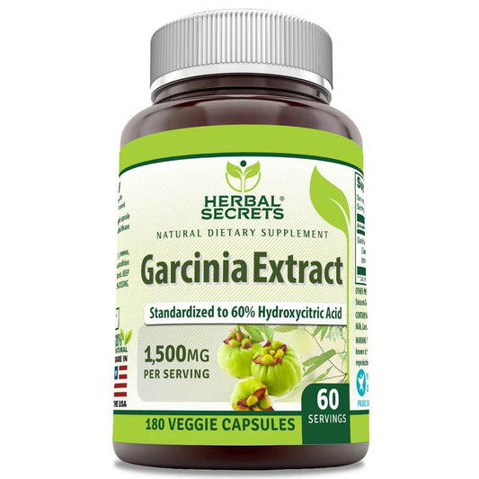 Herbal Secrets Garcinia Extract  1500 Mg per Serving 180 Veggie Capsules