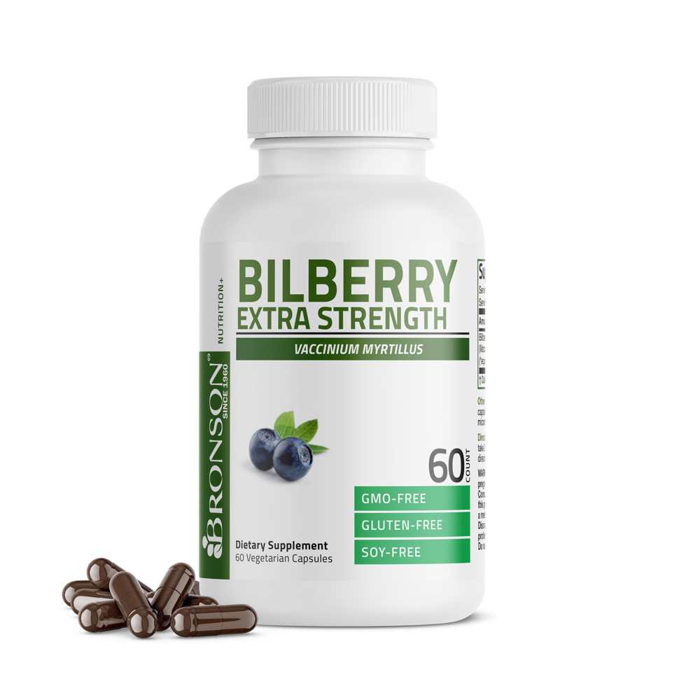 Bronson Vitamins Bilberry Extra Strength 3000 Mg 60 Caps