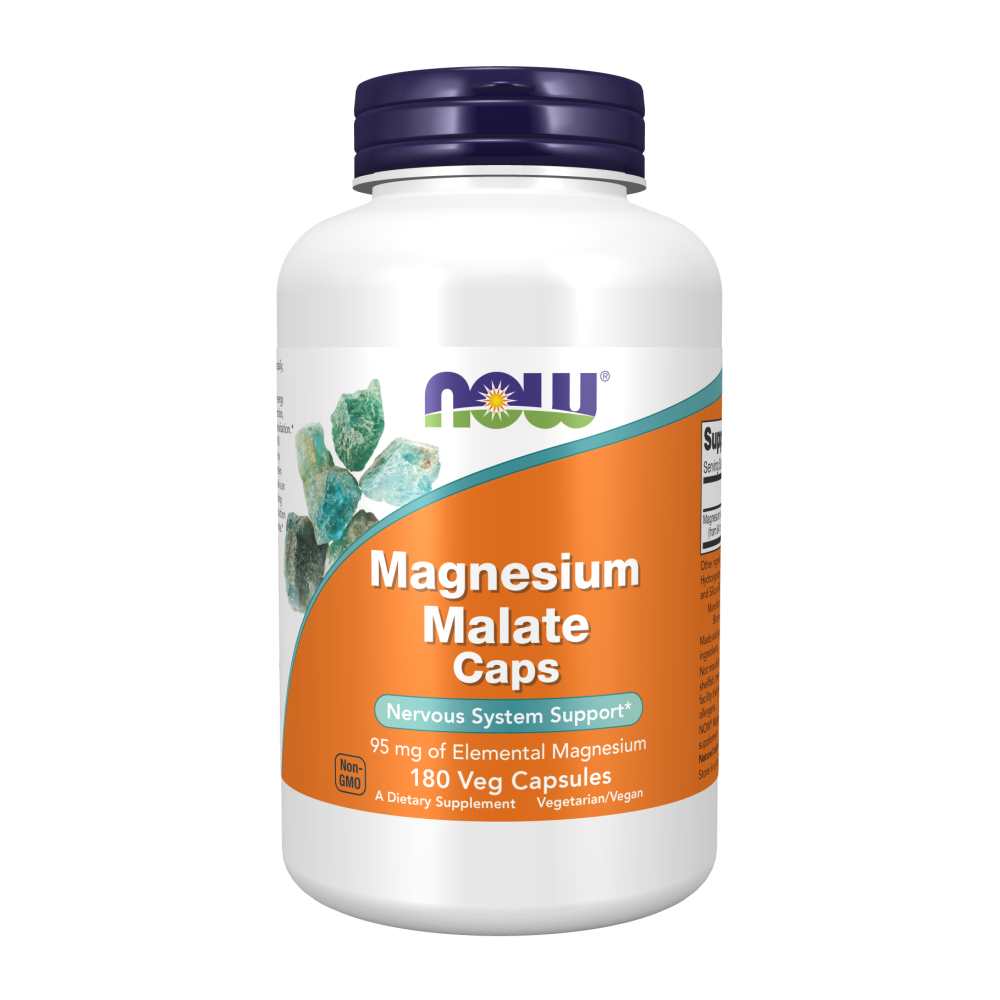 Now Foods Magnesium Malate – Nervous System & Muscle Support – 180 Veg Capsules