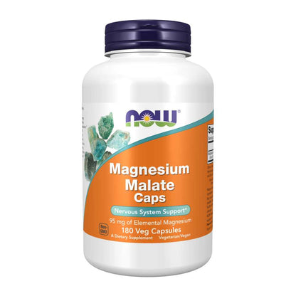 Now Foods Magnesium Malate – Nervous System & Muscle Support – 180 Veg Capsules