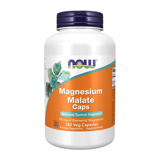 Now Foods Magnesium Malate – Nervous System & Muscle Support – 180 Veg Capsules