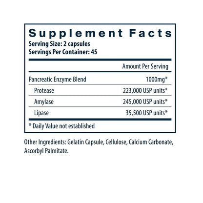 Vital Nutrients Pancreatic Enzymes 90 Caps