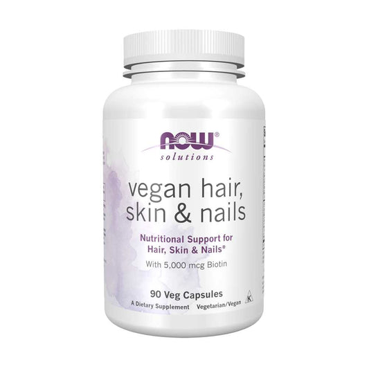Now Foods Hair, Skin & Nails – Plant-Based Nutrient Blend – Vegan Veg Capsules – 90 Count