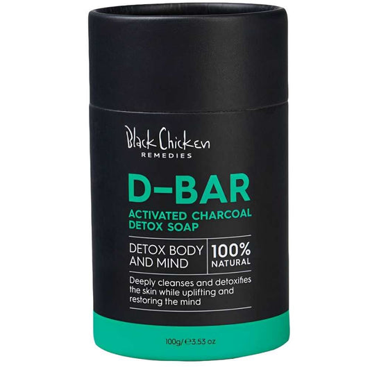 Black Chicken Remedies D-Bar Activated Charcoal Detox Soap – 100% Natural Body & Mind Cleanser 100g