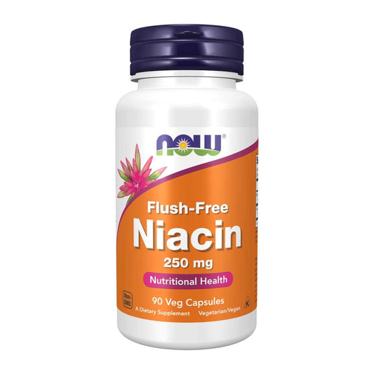 Now Foods Flush-Free Niacin 250mg – Supports Energy & Cholesterol – 90 Veg Capsules