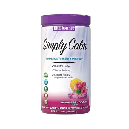 Bluebonnet Nutrition Simply Calm® Powder Raspberry Lemon Flavor 454g