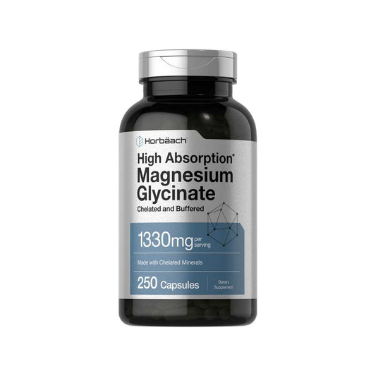 Horbäach Magnesium Glycinate 1330mg per Serving | 250 Capsules