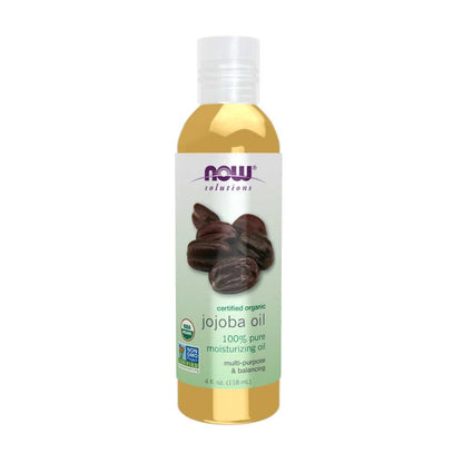 Now Foods Certified Organic Jojoba Oil – 100% Pure Moisturizing Oil – Multi-Purpose & Balancing – 4 Oz. (118 M L)