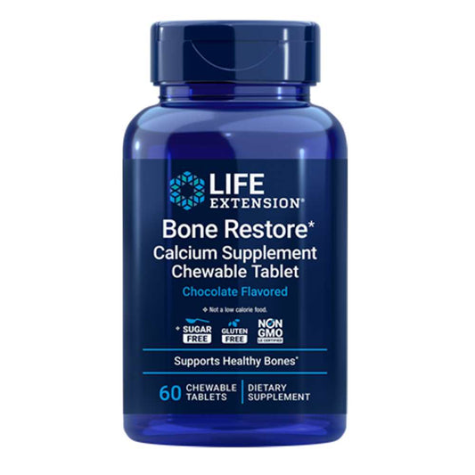 Life Extension Bone Restore Calcium (Chocolate) – 60 Chewable Tablets