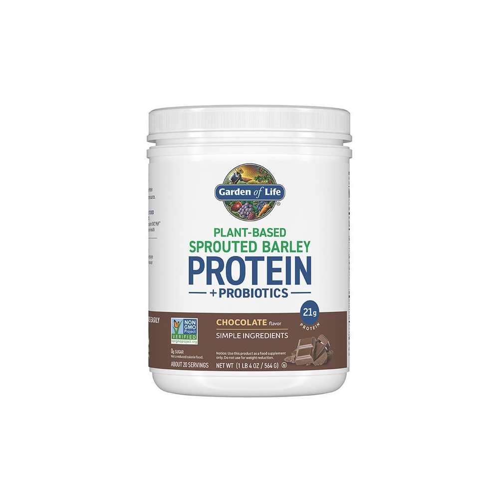 Garden of Life Sprouted Barley Protein + Probiotics Powder - Chocolate 564g