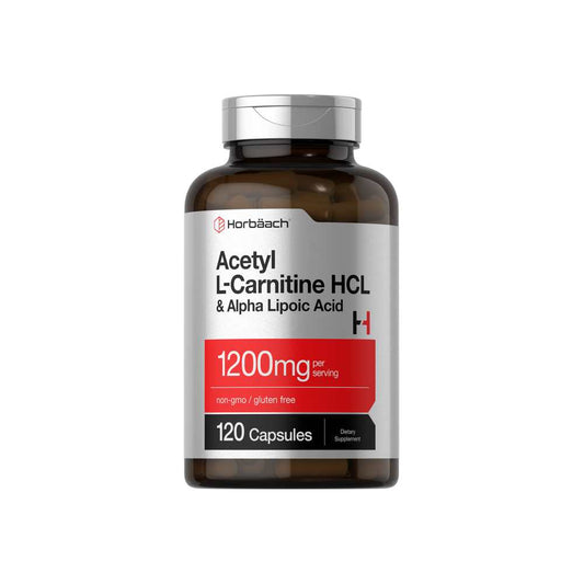 Horbäach Acetyl L-Carnitine Hcl & Alpha Lipoic Acid 1200mg per Serving | 120 Capsules