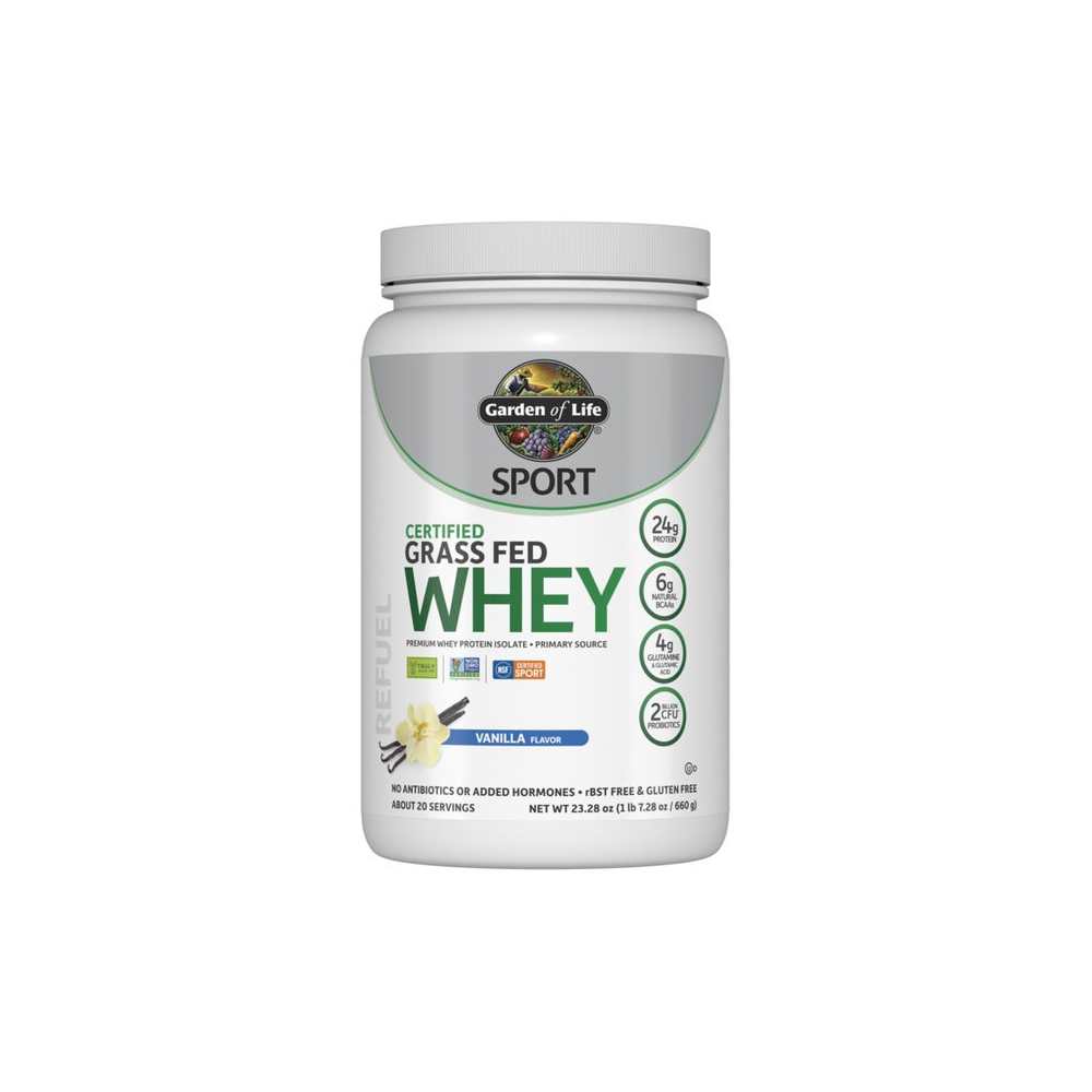 Garden of Life Sport Certified Grass Fed Whey Powder - Vanilla 660g