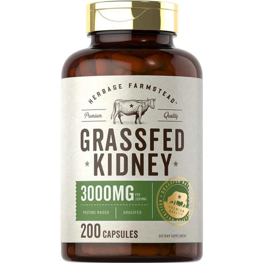 Herbage Farmstead Grass Fed Beef Kidney 3000mg per serving | 200 Capsules